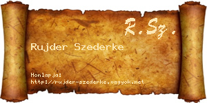 Rujder Szederke névjegykártya